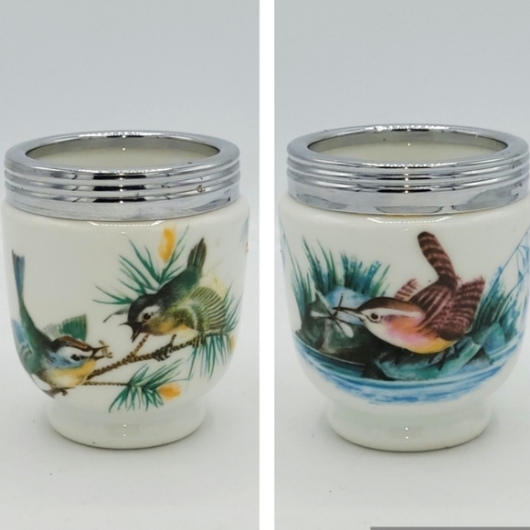 Royal Worcester Vintage "Bird" (Wren/Sparrows) King Size Egg Coddler Without Lid - Picture 1 of 12